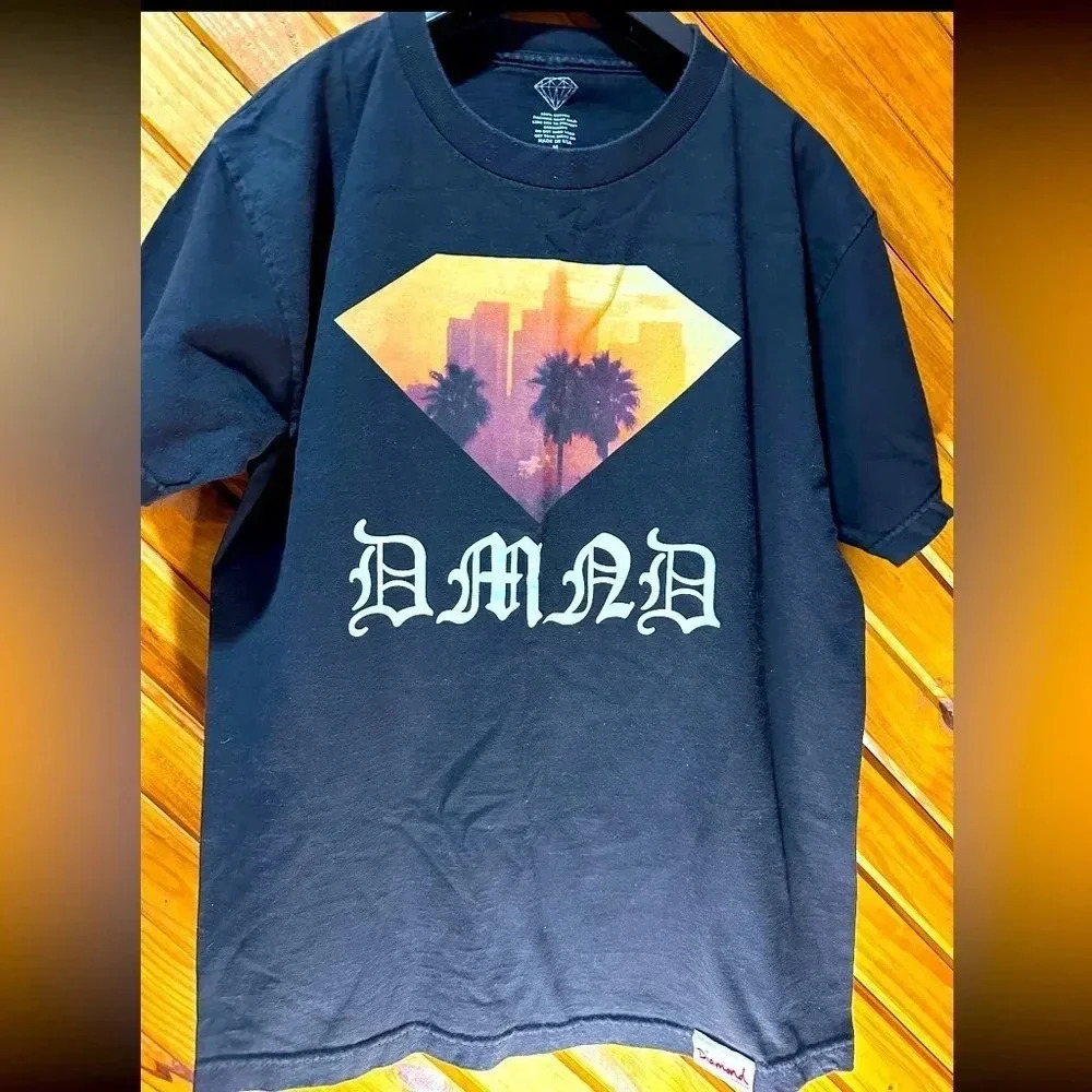 Diamond Supply Co. Black Tee with Sunset Diamond Graphic